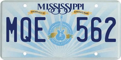 MS license plate MQE562