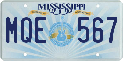 MS license plate MQE567