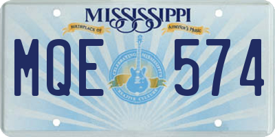 MS license plate MQE574