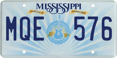 MS license plate MQE576