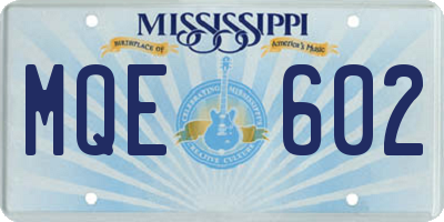 MS license plate MQE602