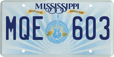 MS license plate MQE603