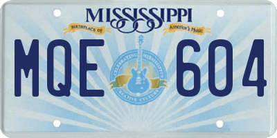 MS license plate MQE604
