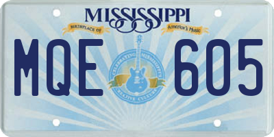 MS license plate MQE605