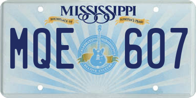 MS license plate MQE607