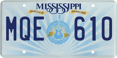 MS license plate MQE610