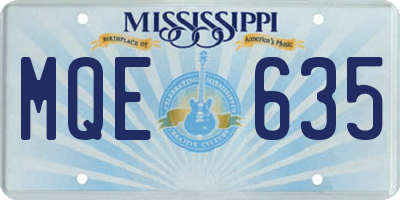MS license plate MQE635