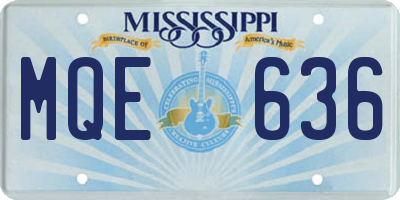 MS license plate MQE636