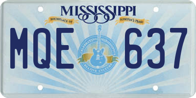 MS license plate MQE637