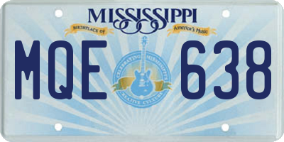 MS license plate MQE638