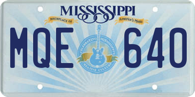 MS license plate MQE640