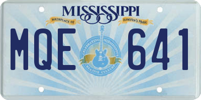 MS license plate MQE641