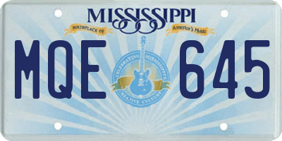 MS license plate MQE645