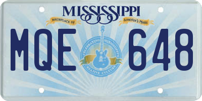 MS license plate MQE648
