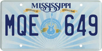 MS license plate MQE649