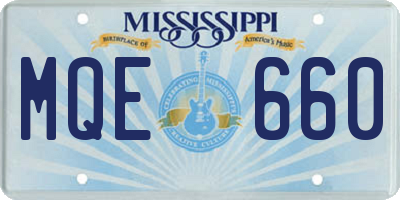 MS license plate MQE660