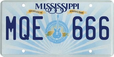 MS license plate MQE666