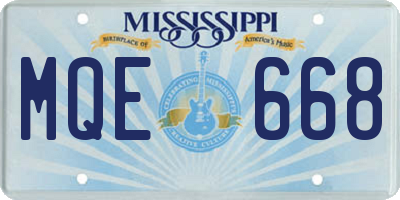 MS license plate MQE668