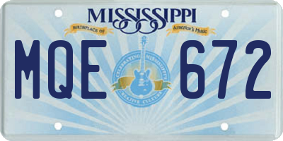 MS license plate MQE672