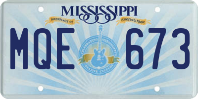 MS license plate MQE673