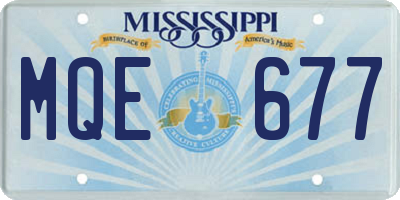 MS license plate MQE677