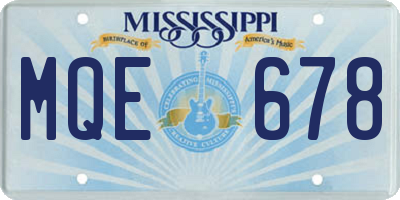 MS license plate MQE678