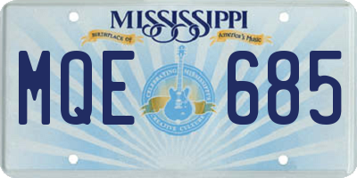 MS license plate MQE685