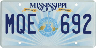 MS license plate MQE692