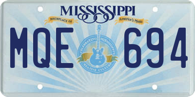 MS license plate MQE694