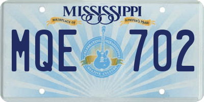 MS license plate MQE702