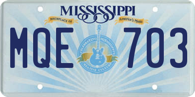 MS license plate MQE703
