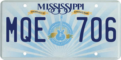 MS license plate MQE706