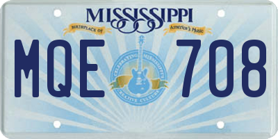 MS license plate MQE708