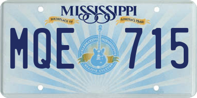 MS license plate MQE715