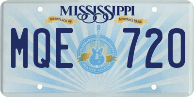 MS license plate MQE720