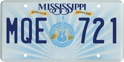 MS license plate MQE721