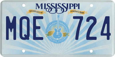 MS license plate MQE724