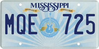 MS license plate MQE725