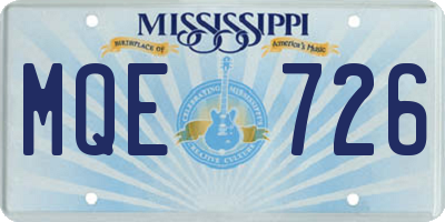 MS license plate MQE726