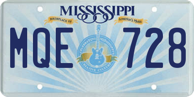 MS license plate MQE728