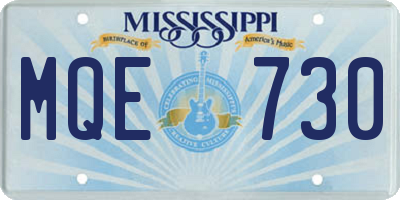 MS license plate MQE730