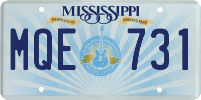 MS license plate MQE731