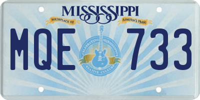MS license plate MQE733
