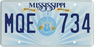 MS license plate MQE734