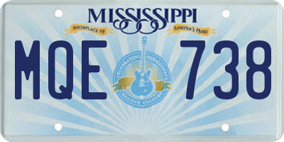 MS license plate MQE738