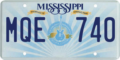 MS license plate MQE740
