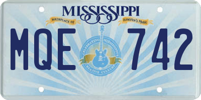 MS license plate MQE742