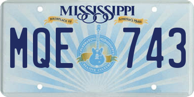 MS license plate MQE743