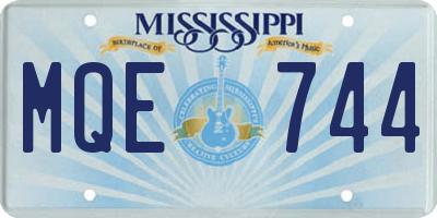 MS license plate MQE744