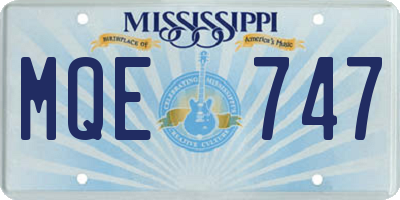 MS license plate MQE747